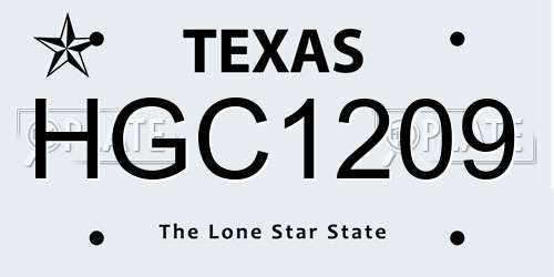 HGC1209 Texas License Plate