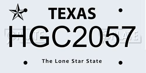 HGC2057 Texas License Plate