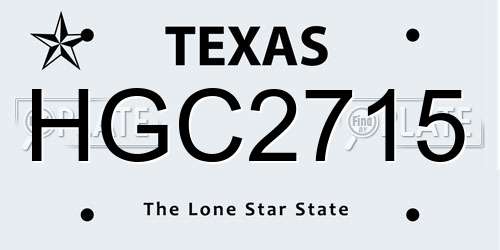 HGC2715 Texas License Plate