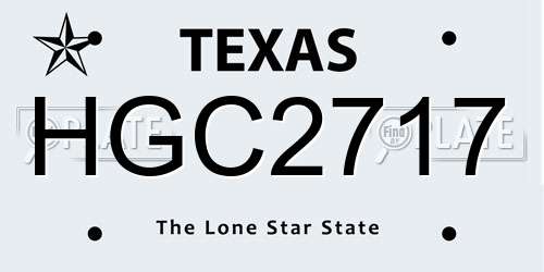 HGC2717 Texas License Plate