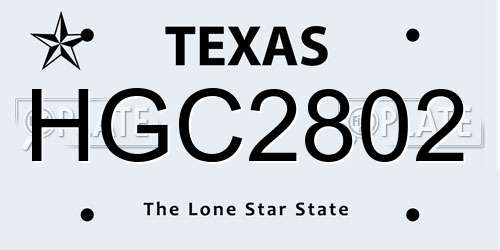 HGC2802 Texas License Plate