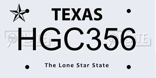 HGC356 Texas License Plate