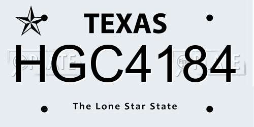 HGC4184 Texas License Plate