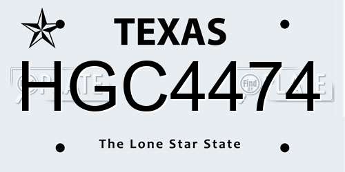 HGC4474 Texas License Plate