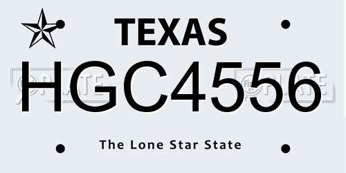HGC4556 Texas License Plate
