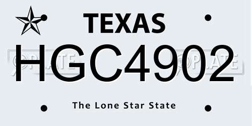 HGC4902 Texas License Plate