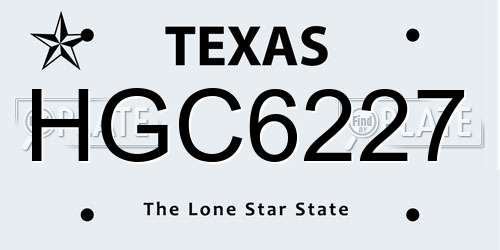 HGC6227 Texas License Plate