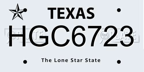 HGC6723 Texas License Plate