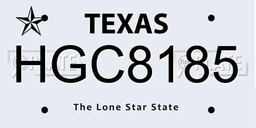 HGC8185 Texas License Plate