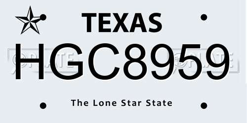 HGC8959 Texas License Plate
