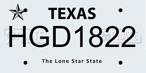 HGD1822 Texas License Plate