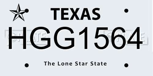 HGG1564 Texas License Plate