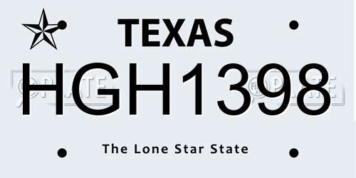 HGH1398 Texas License Plate