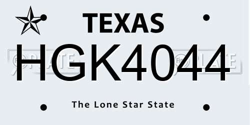 HGK4044 Texas License Plate