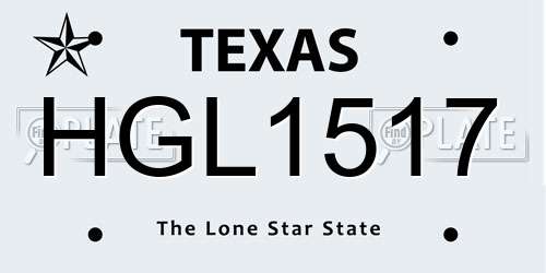 HGL1517 Texas License Plate
