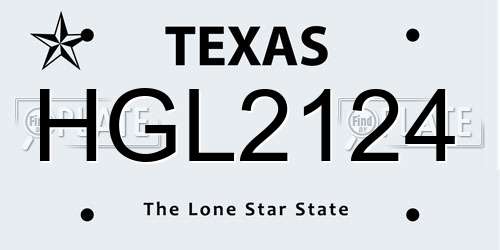 HGL2124 Texas License Plate