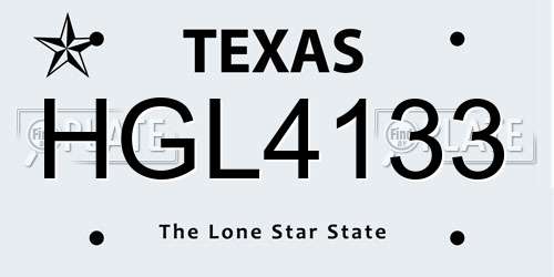 HGL4133 Texas License Plate