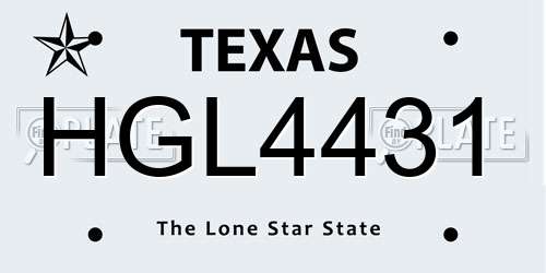 HGL4431 Texas License Plate