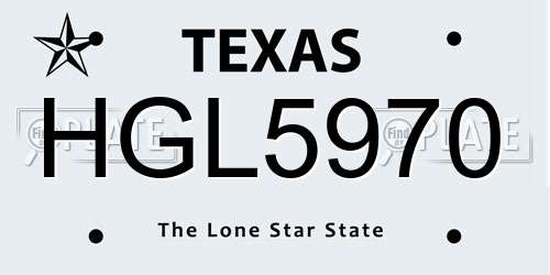 HGL5970 Texas License Plate