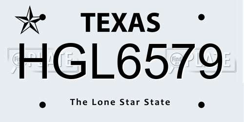 HGL6579 Texas License Plate