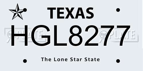 HGL8277 Texas License Plate