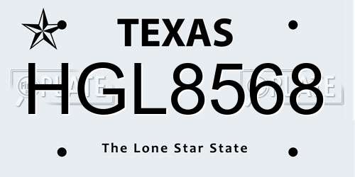 HGL8568 Texas License Plate