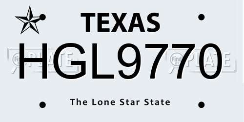 HGL9770 Texas License Plate