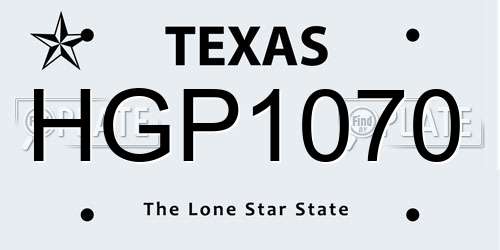 HGP1070 Texas License Plate