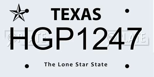 HGP1247 Texas License Plate