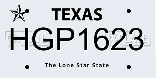 HGP1623 Texas License Plate