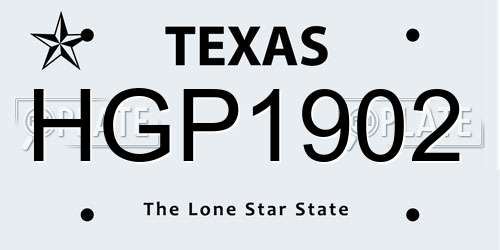 HGP1902 Texas License Plate