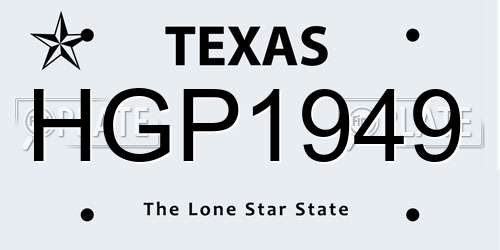 HGP1949 Texas License Plate