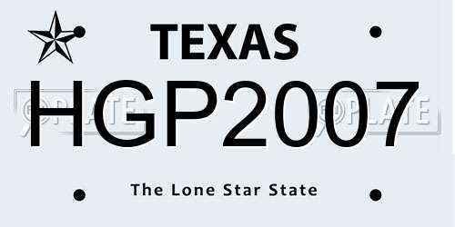 HGP2007 Texas License Plate