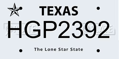 HGP2392 Texas License Plate