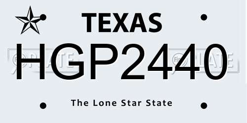 HGP2440 Texas License Plate