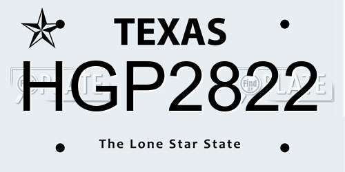 HGP2822 Texas License Plate