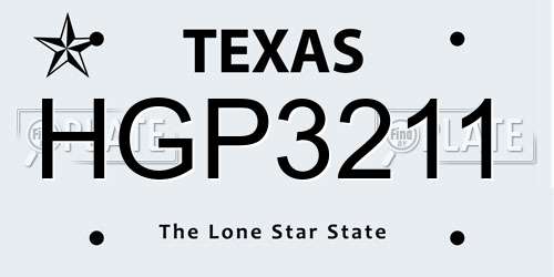 HGP3211 Texas License Plate