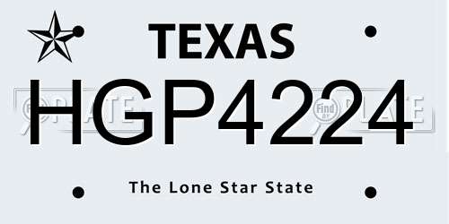 HGP4224 Texas License Plate