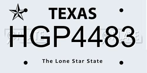 HGP4483 Texas License Plate