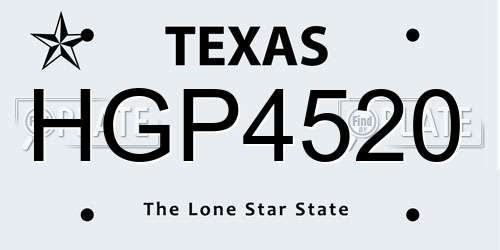 HGP4520 Texas License Plate