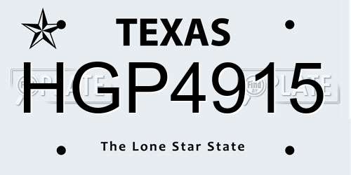 HGP4915 Texas License Plate