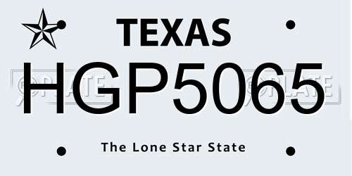 HGP5065 Texas License Plate
