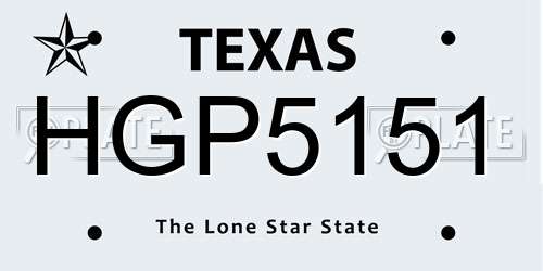HGP5151 Texas License Plate