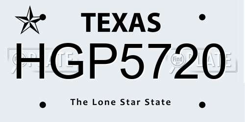 HGP5720 Texas License Plate