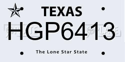 HGP6413 Texas License Plate