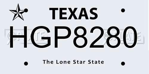 HGP8280 Texas License Plate