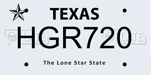 HGR720 Texas License Plate