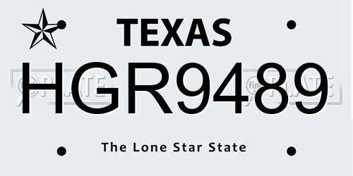 HGR9489 Texas License Plate