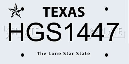 HGS1447 Texas License Plate