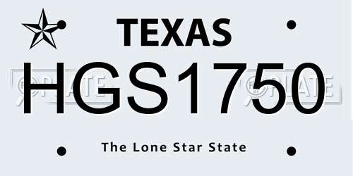 HGS1750 Texas License Plate